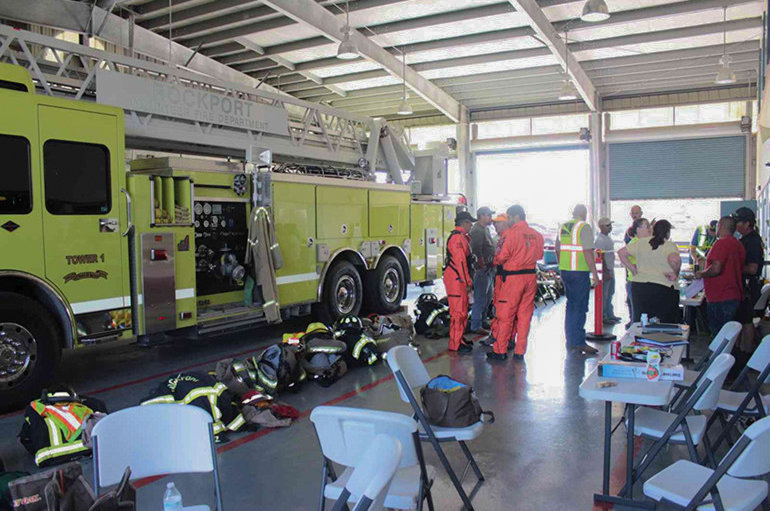 The Rockport firehouse was Volunteer Ministers headquarters after Hurricane Harvey. Many firefighters lost their homes.