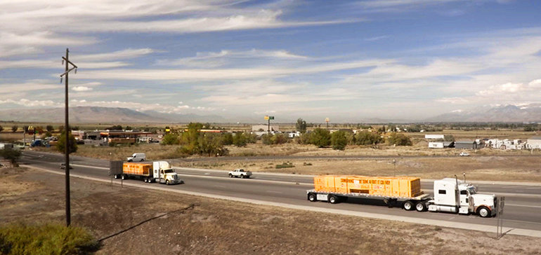 Eight semis left Salt Lake City September 26 and arrived today in Rockport loaded with building supplies for local residents to rebuild their homes.