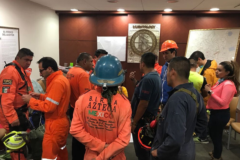 Los Topos designated the Church of Scientology Mexico City as their headquarters for the Mexico earthquake operation.