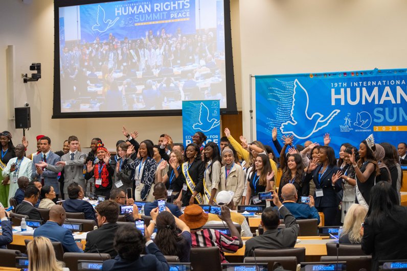 Group shot of the Youth Delegates of the 2025 Human Rights Summit at the UN