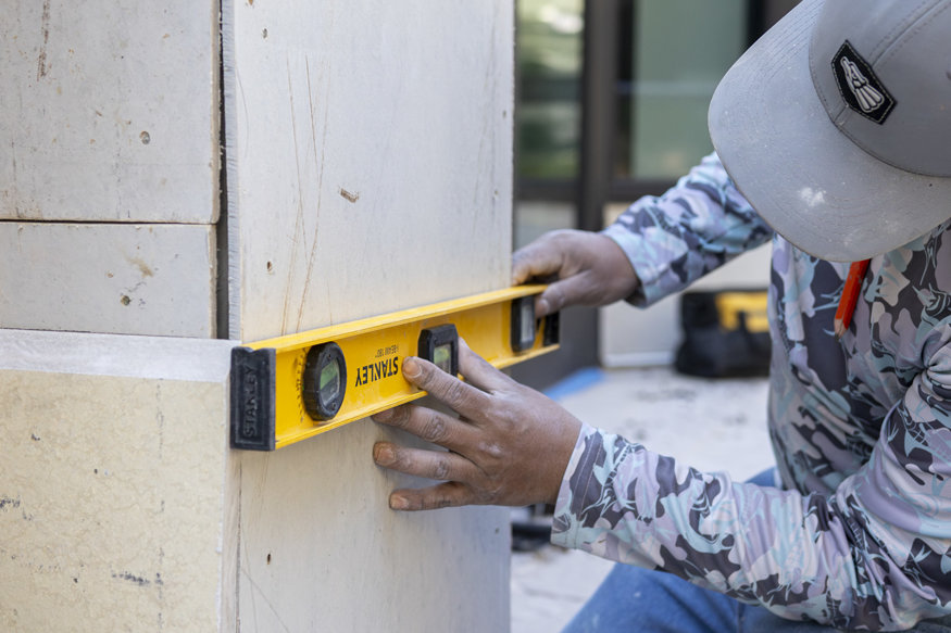 Close-up of trim area being mapped out.