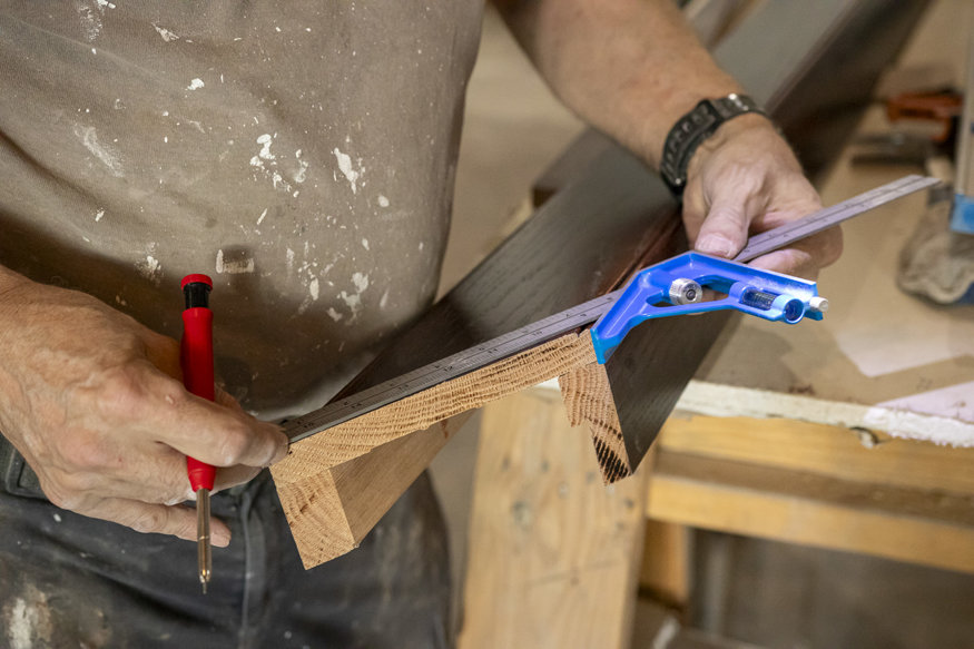 Closeup of wood trim detail.