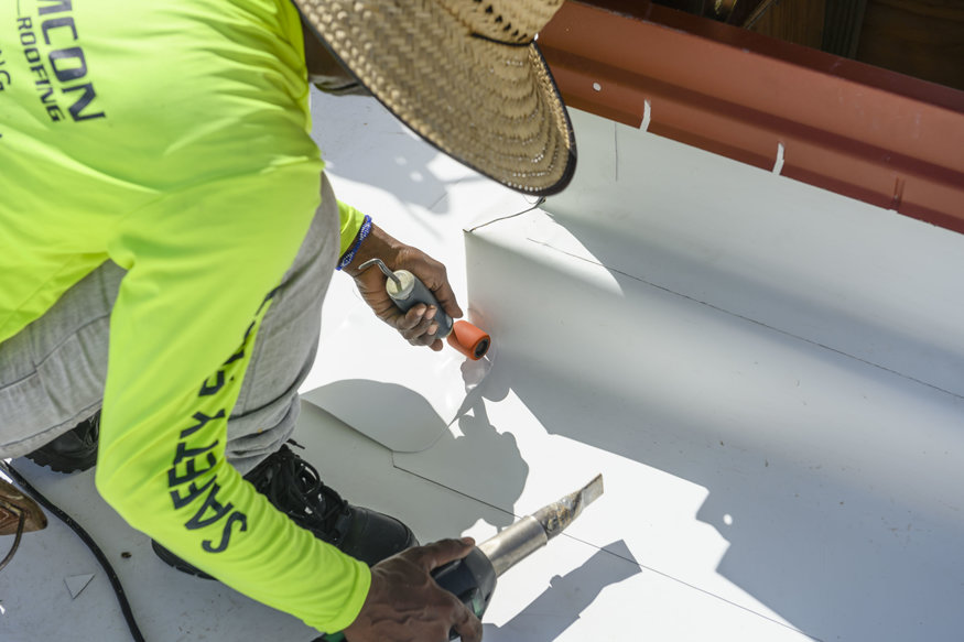 Fusing the detailing around roof amenities.