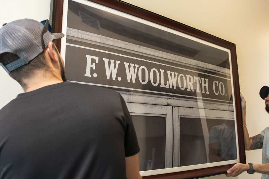 Historic photo inside building.