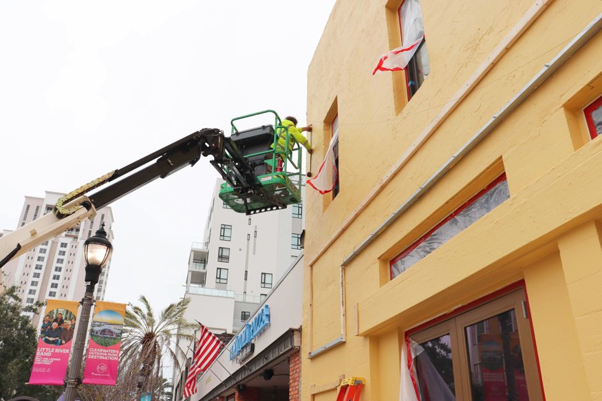 measuring the side of the building