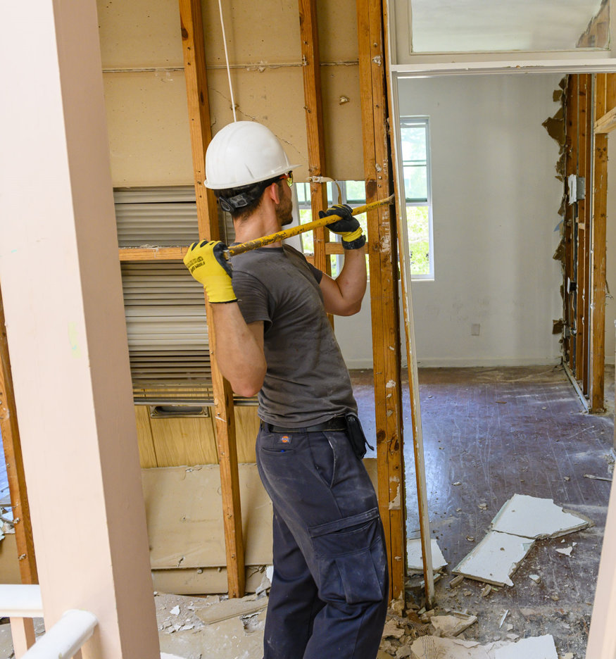 Bare doorway framing after door removal.