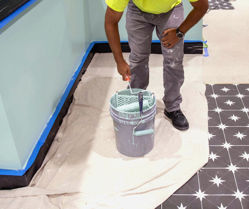 People Bank being painted