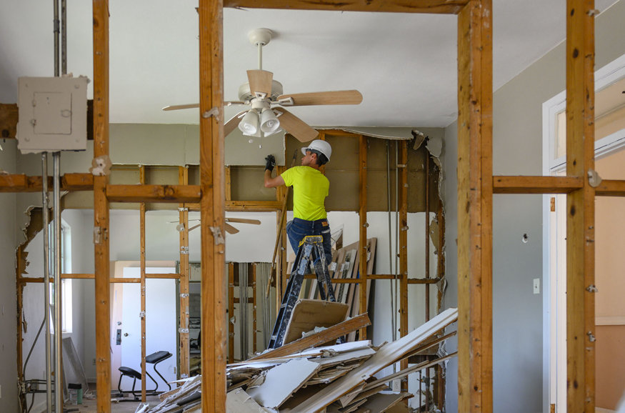 Clearing the second floor space at the Brown Brothers building.