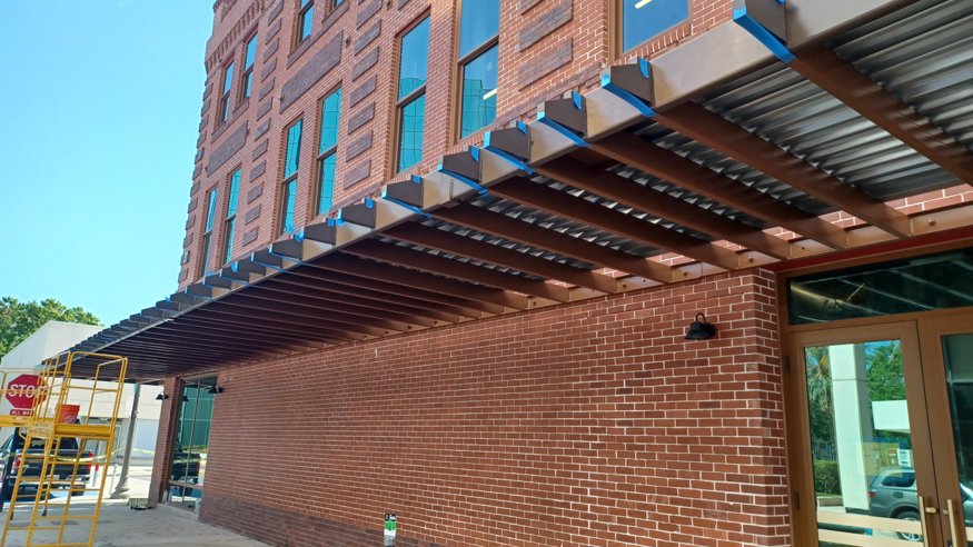 Newly fabricated corbels installed at the Telephone Building.