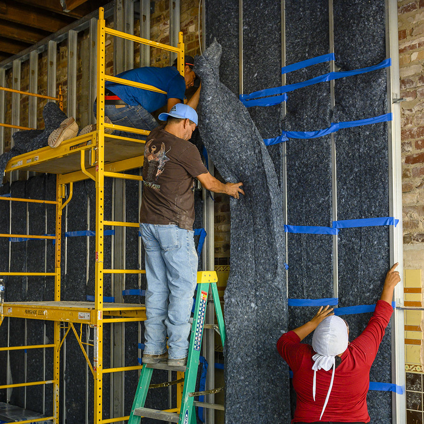 First floor insulation installed at the woolworth building