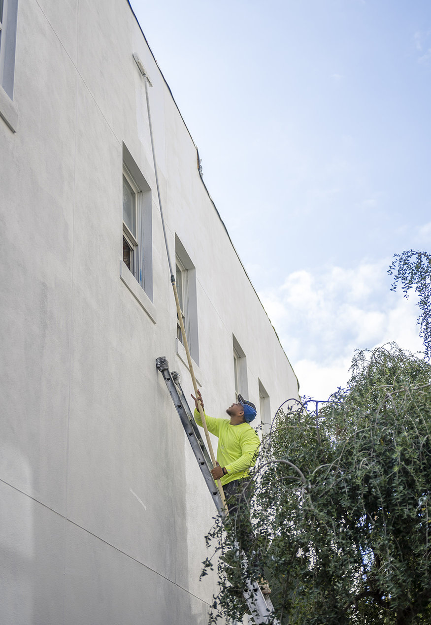 Painted exterior wall of Woolworth building.