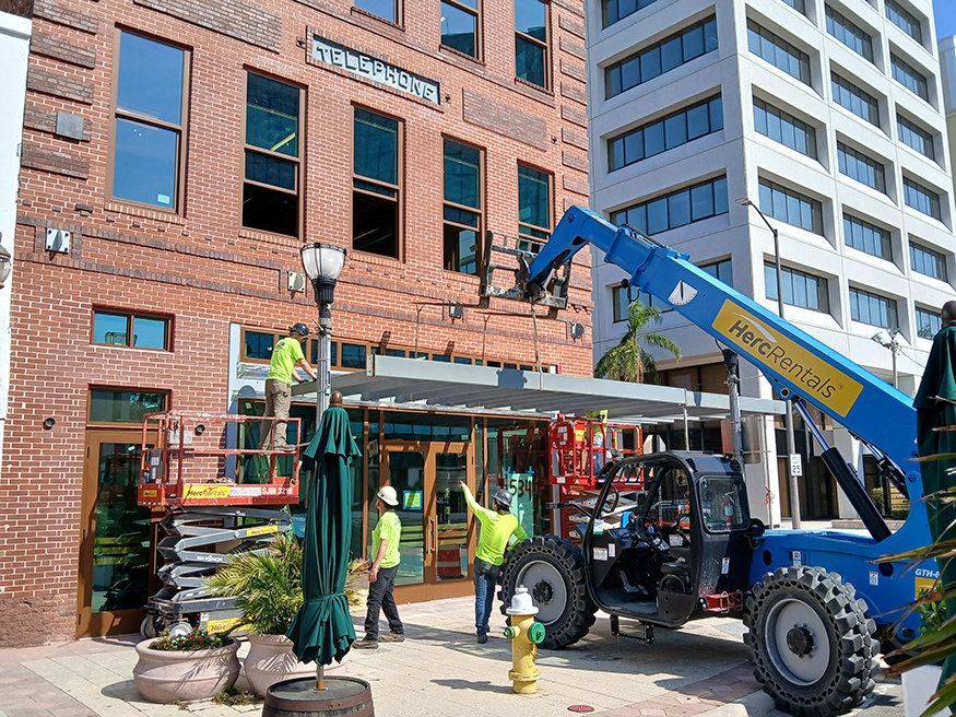 telephone-building-awning-installation