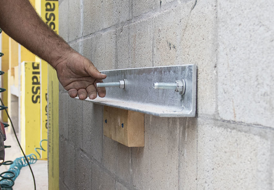 Installed mosaic support ledge.