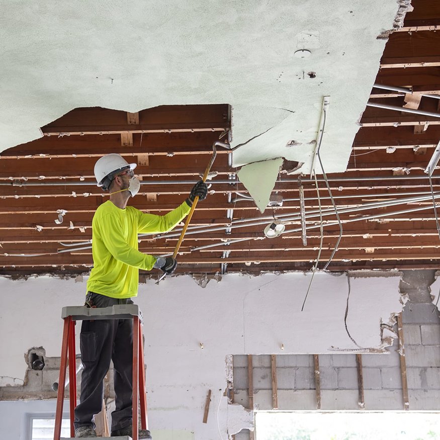 More ceiling joists revealed during ongoing demolition. 